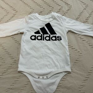 Adidas Kids White Bodysuit with Black Logo